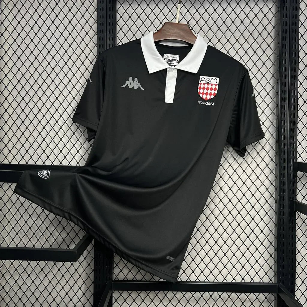 Voetbalshirt AS Monaco voetbal zwart 2024 2025