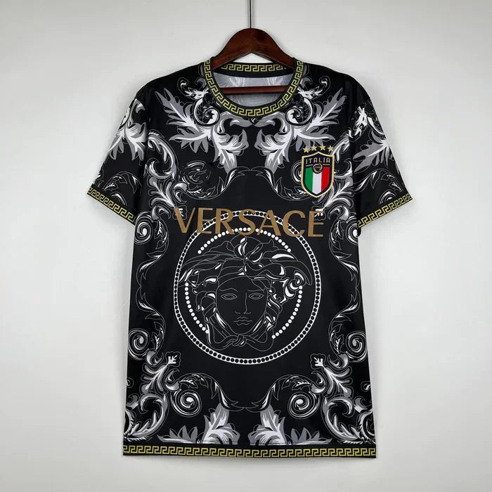 Voetbalshirt Italië seizoen 2023-2024 collab Versace zwart