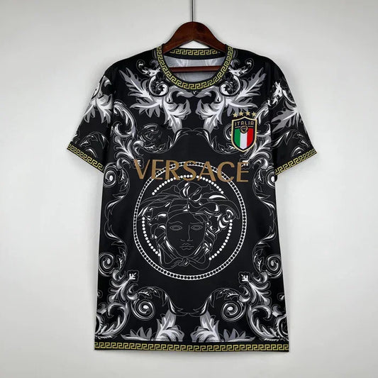 Voetbalshirt Italië seizoen 2023-2024 collab Versace zwart
