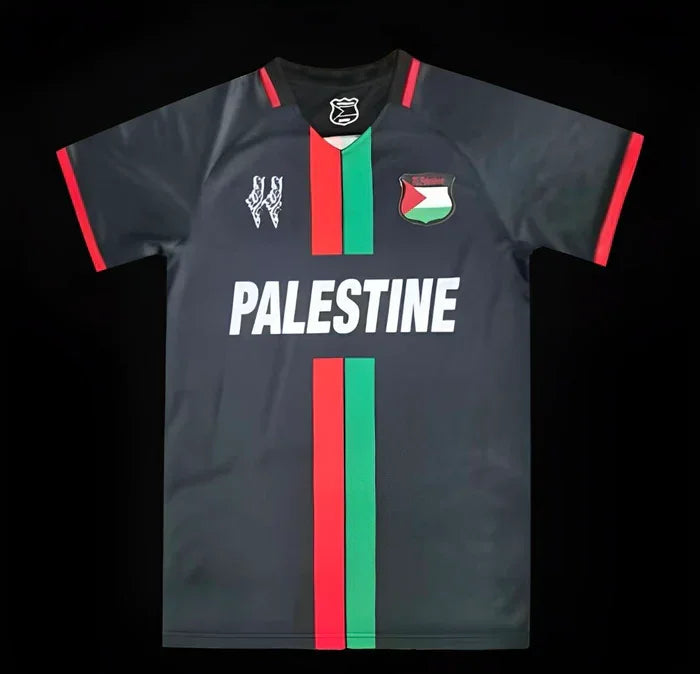 Voetbalshirt Palestina seizoen 2023-2024 speciale editie zwart