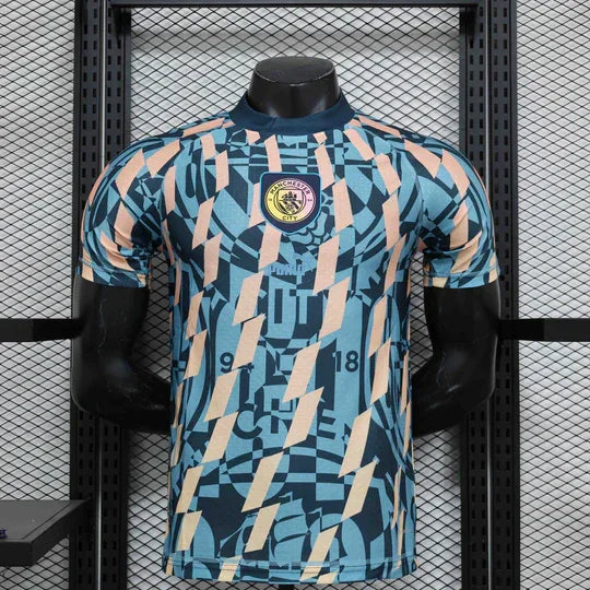 Voetbalshirt Manchester City Blue Retro Style Special Edition Shirt 24-25