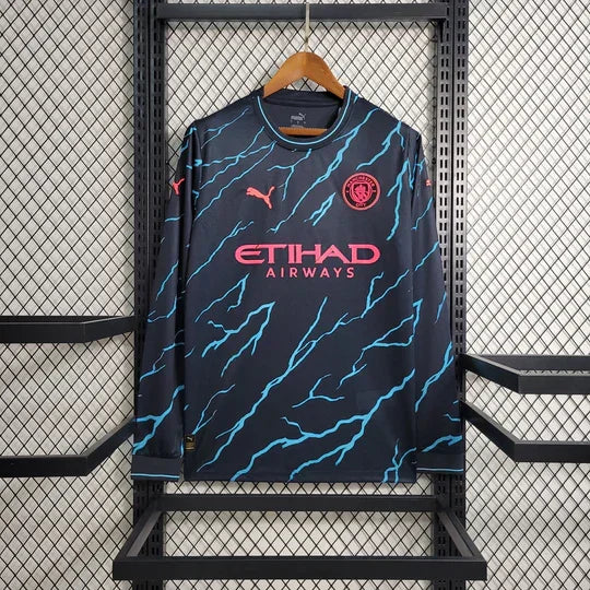 Voetbalshirt Manchester City uit 2023 2024 lange mouw