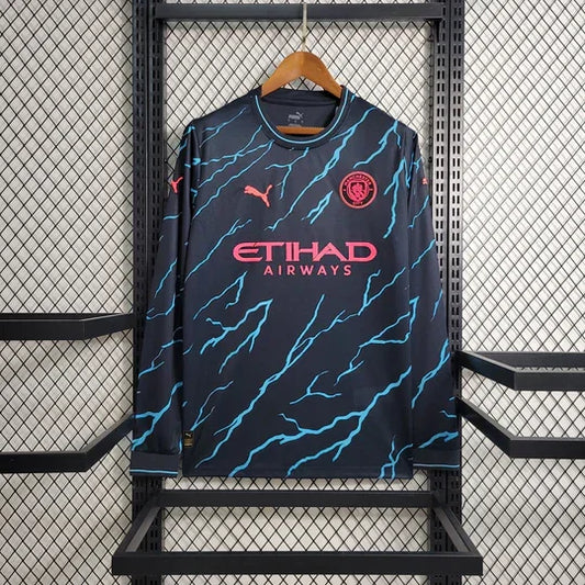 Voetbalshirt Manchester City uit 2023 2024 lange mouw