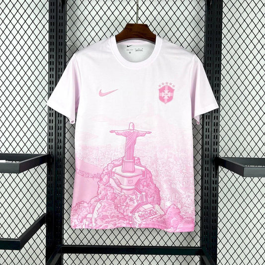 Voetbalshirt Brazilië Concept Roze & Wit 2025-26