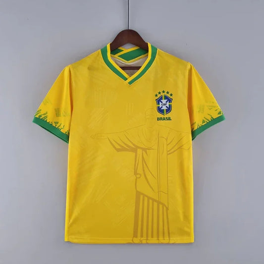 Voetbalshirt Brazilië seizoen 2022 speciale editie geel