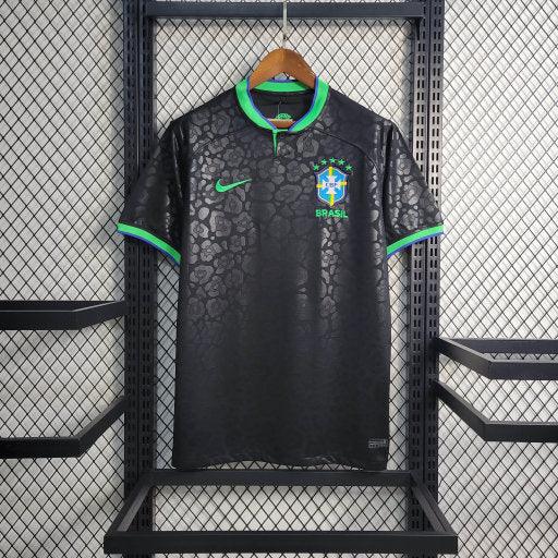 Voetbalshirt 22/23 Brazilië Leopard Zwart