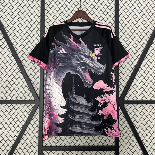 Voetbalshirt Japan seizoen 2023-2024 speciale editie dragon zwart en roze