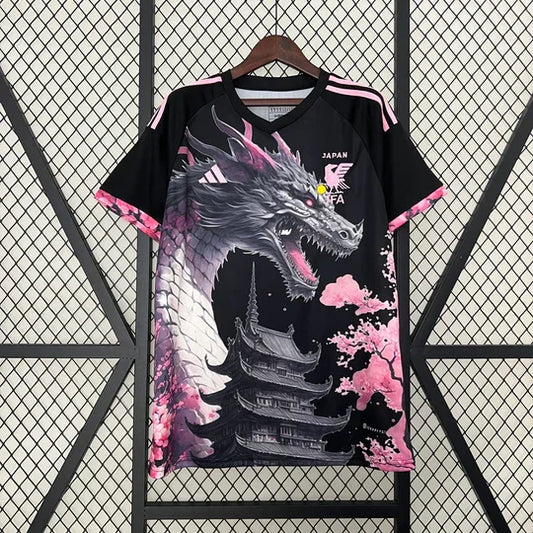 Voetbalshirt Japan seizoen 2023-2024 speciale editie dragon zwart en roze