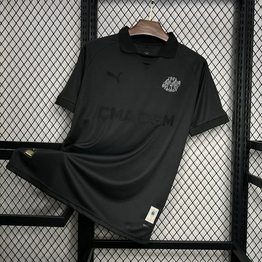 Voetbalshirt Olympique Marseille voetbal 125 ans 2024 2025 OM zwart