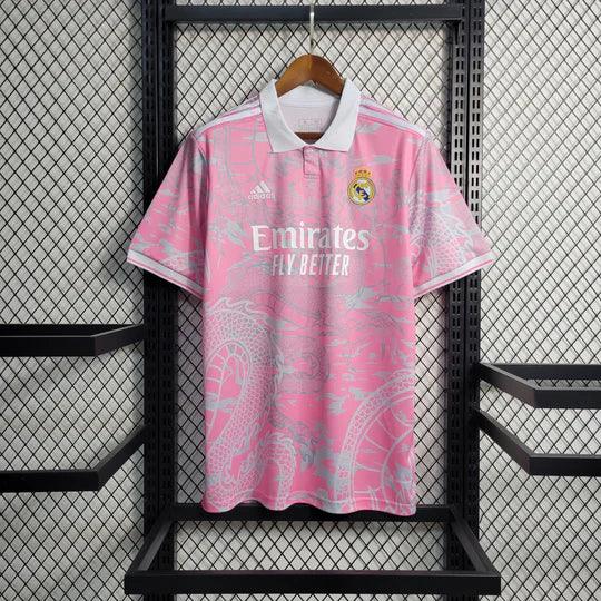 Voetbalshirt Real Madrid seizoen 2023-2024 speciale editie Dragon roze