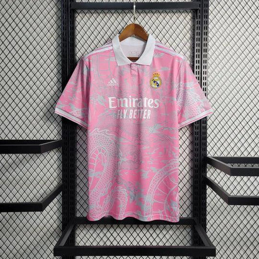 Voetbalshirt Real Madrid seizoen 2023-2024 speciale editie Dragon roze