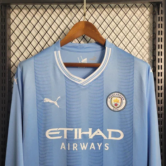 Fotballdrakt Manchester City 2023/24 langærmet